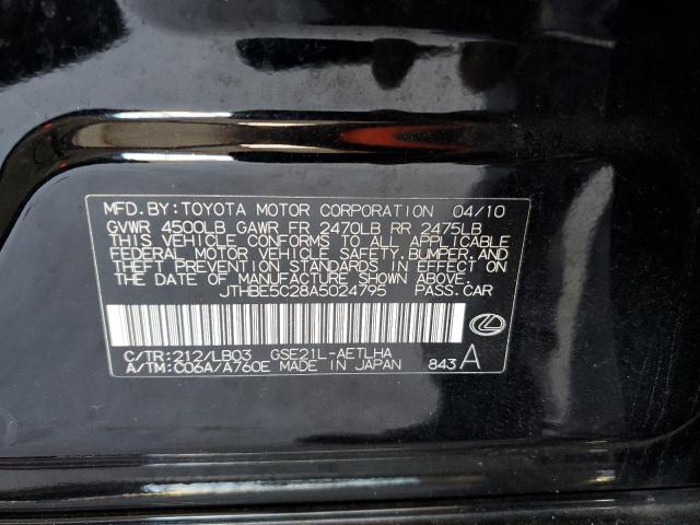 2010 LEXUS IS 350 - JTHBE5C28A5024795