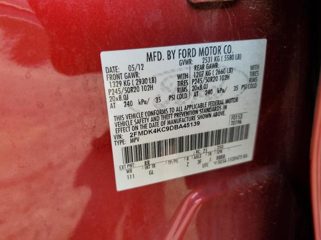 2013 FORD EDGE LIMITED - 2FMDK4KC9DBA45139