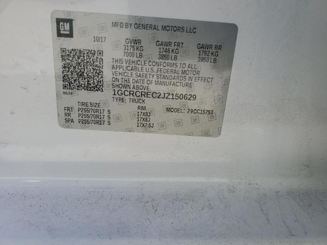 2018 CHEVROLET SILVERADO - 1GCRCREC2JZ150629