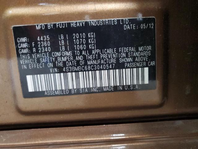 2012 SUBARU LEGACY 2.5 - 4S3BMBC68C3040547