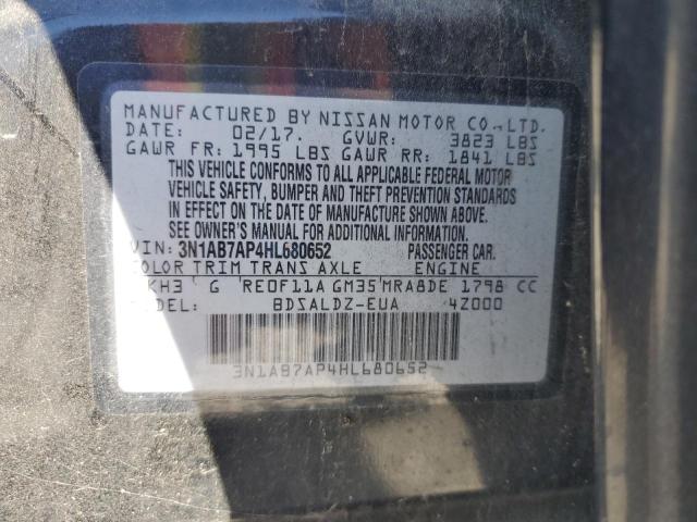 2017 NISSAN SENTRA S - 3N1AB7AP4HL680652