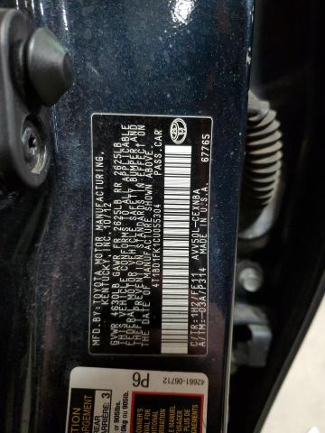 2012 TOYOTA CAMRY HYBR #3291060179