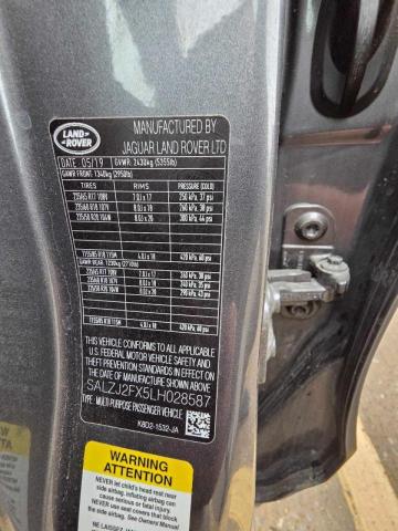 2020 LAND ROVER RANGE ROVE - SALZJ2FX5LH028587