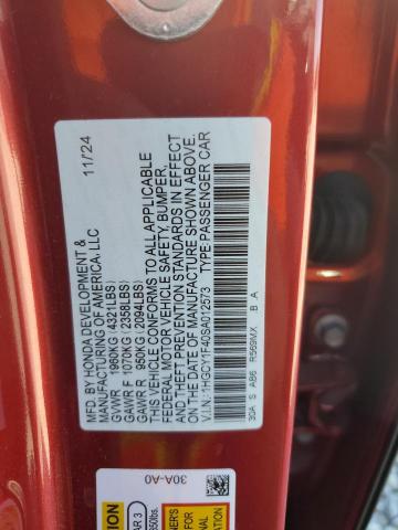 2025 HONDA ACCORD SE 1HGCY1F40SA012573