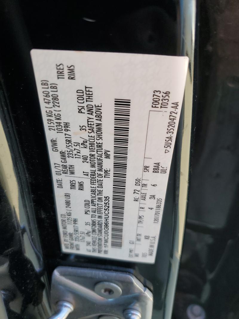 2017 FORD ESCAPE SE - 1FMCU0G96HUC52535