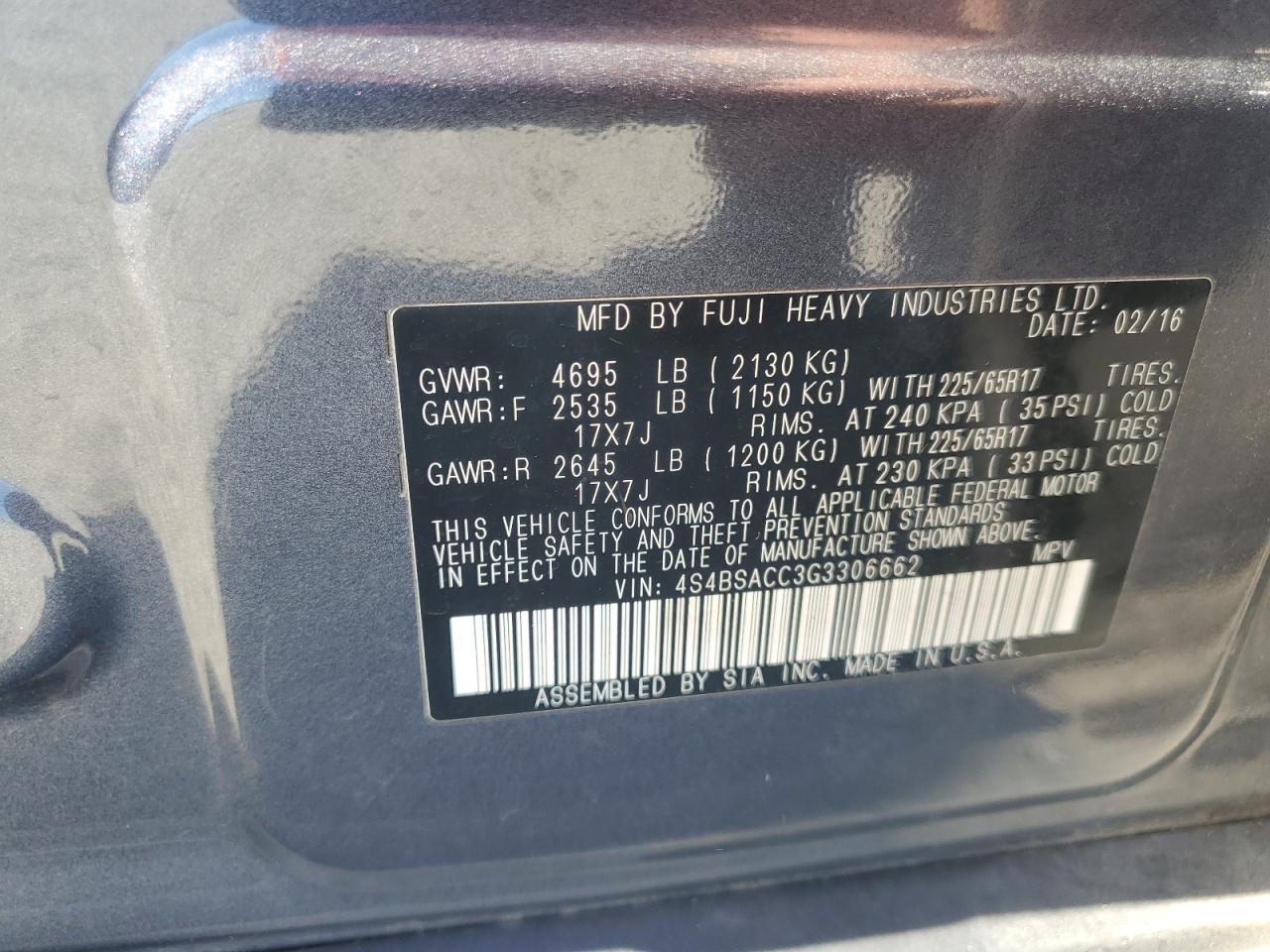 SUBARU OUTBACK 2.5I PREMIUM