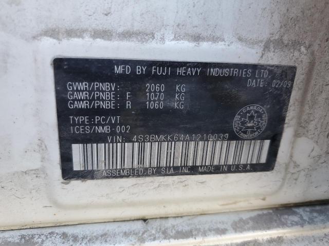 2010 SUBARU LEGACY 2.5 - 4S3BMKK64A1210039