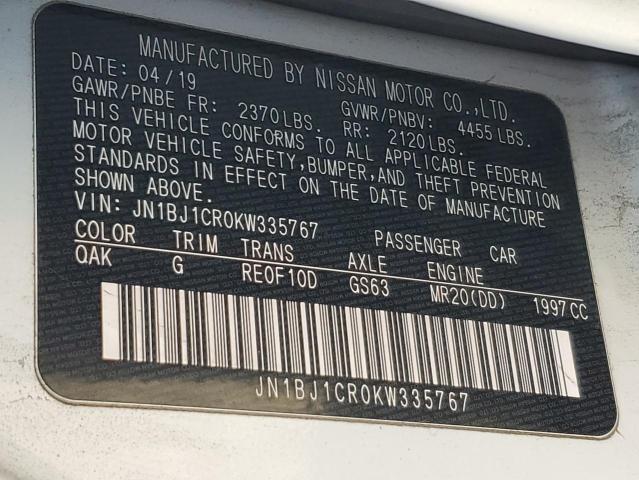 2019 NISSAN ROGUE SPOR - JN1BJ1CR0KW335767