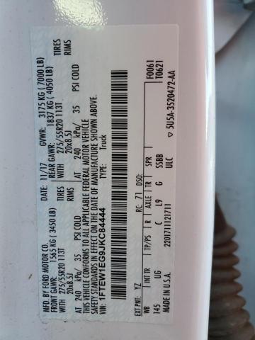 2018 FORD F150 SUPER - 1FTEW1EG9JKC84444