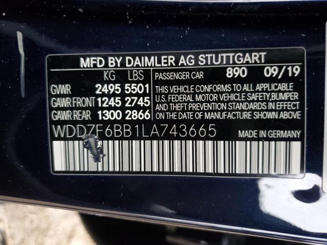2020 MERCEDES-BENZ E AMG 53 4 WDDZF6BB1LA743665