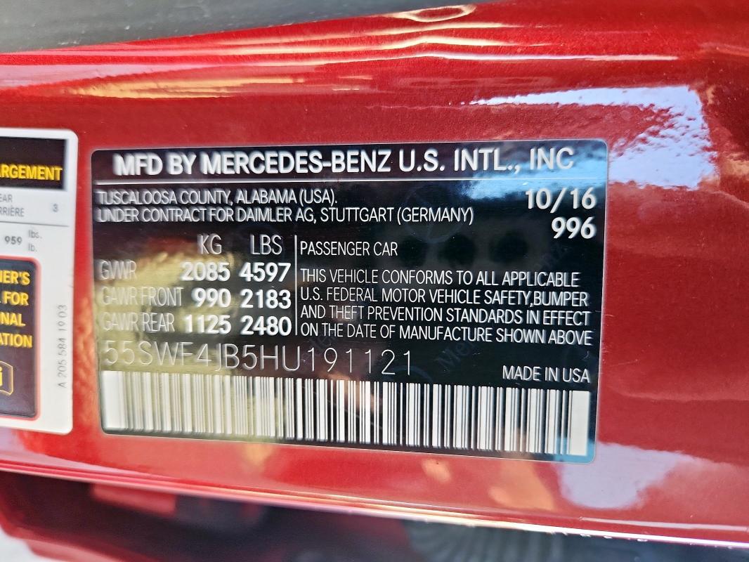 2017 MERCEDES-BENZ C 300 - 55SWF4JB5HU191121