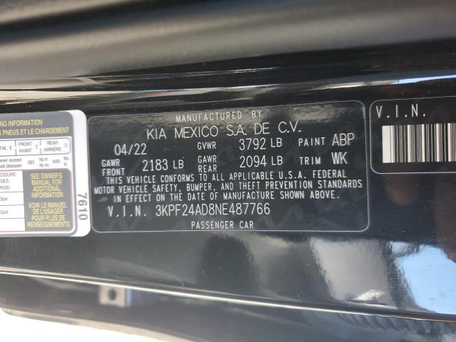 2022 KIA FORTE FE #3294393523