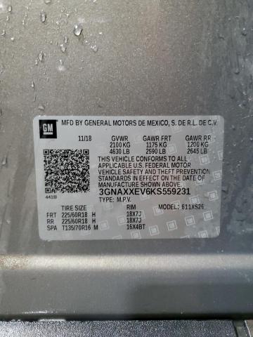 2019 CHEVROLET EQUINOX PR - 3GNAXXEV6KS559231