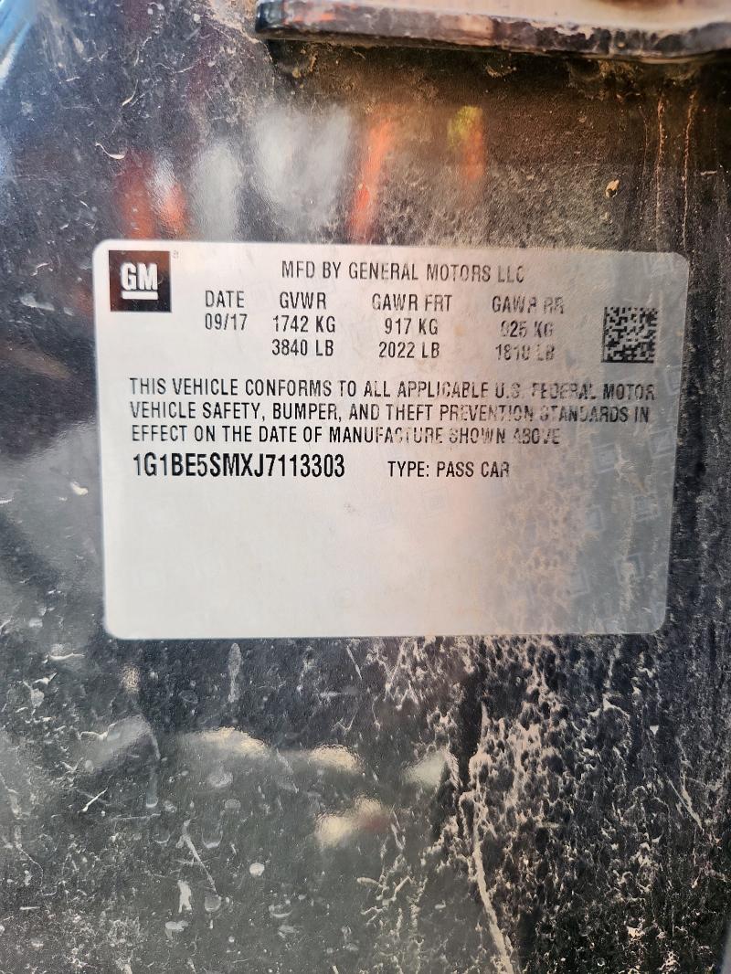 2018 CHEVROLET CRUZE LT - 1G1BE5SMXJ7113303