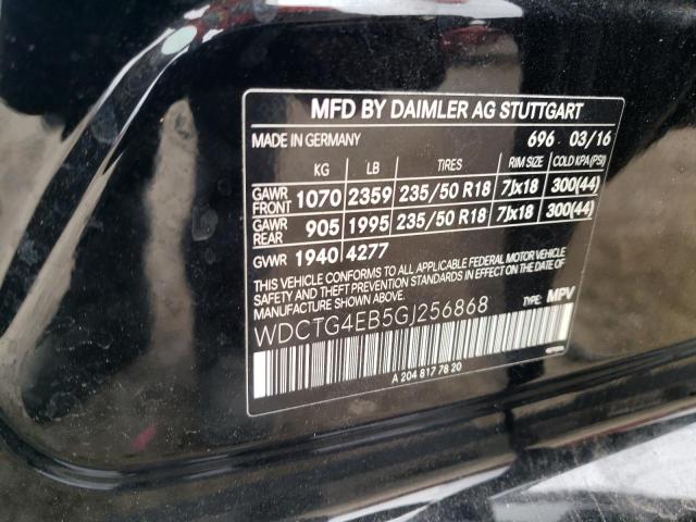 2016 MERCEDES-BENZ GLA 250 - WDCTG4EB5GJ256868