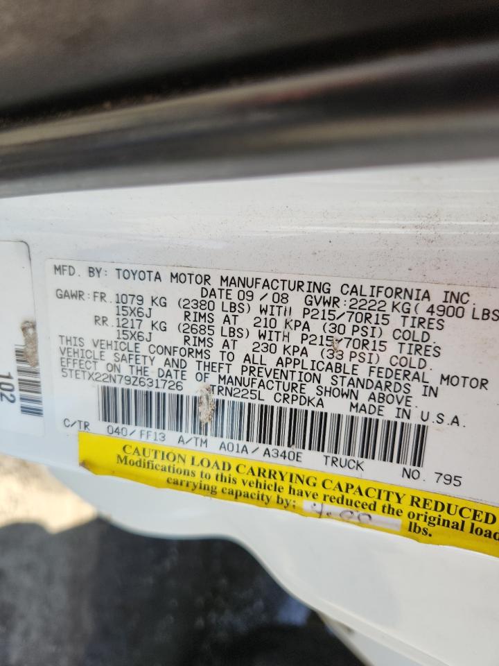 Lot #3278759639 2009 TOYOTA TACOMA ACC