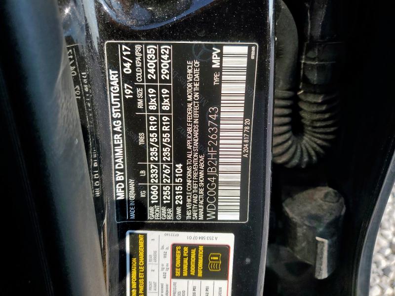 2017 MERCEDES-BENZ GLC 300 - WDC0G4JB2HF263743