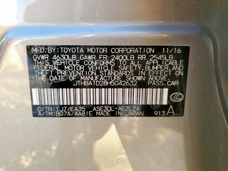 2017 LEXUS IS 200T #3310620268