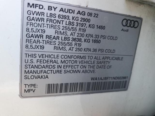 2022 AUDI Q7 PREMIUM #3297236392