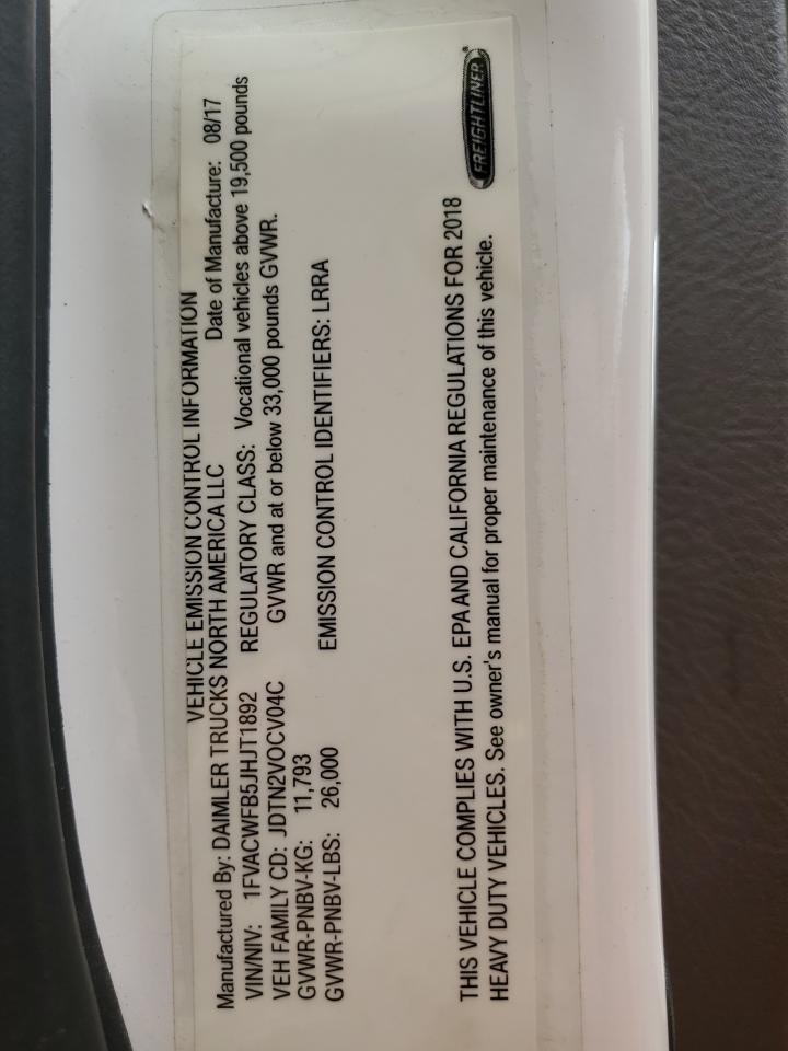 Lot #3301605752 2018 FREIGHTLINER M2 106 MED