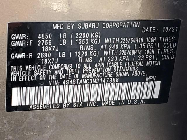 2022 SUBARU OUTBACK LI #3294379106