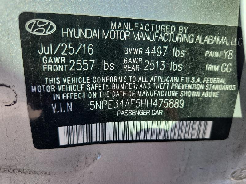 2017 HYUNDAI SONATA SPO - 5NPE34AF5HH475889