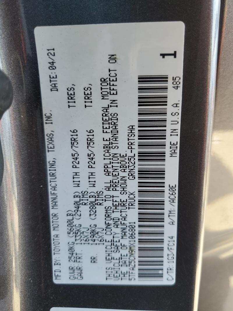 2021 TOYOTA TACOMA DOU - 5TFAZ5CN9MX106801