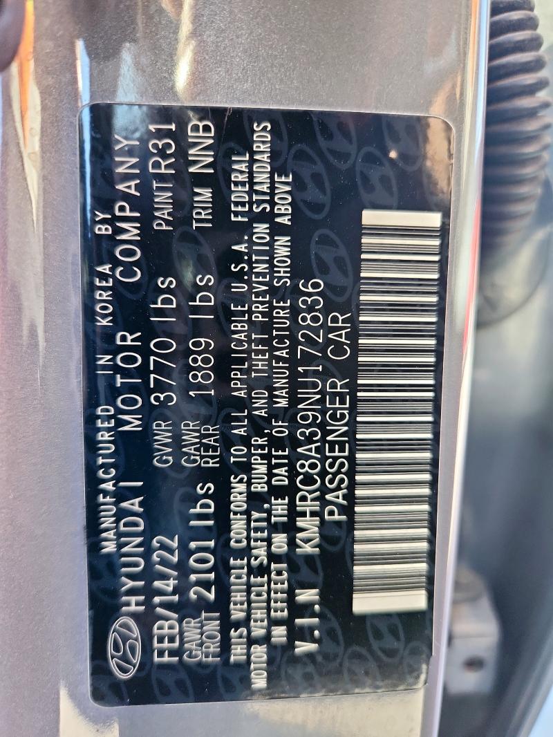 2022 HYUNDAI VENUE SEL - KMHRC8A39NU172836