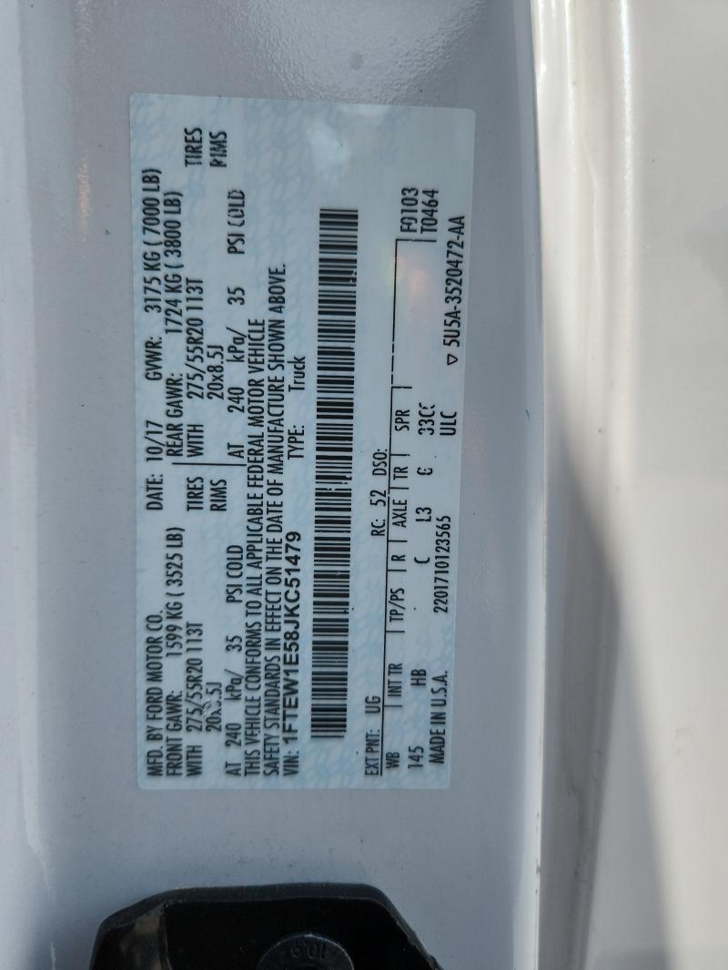 2018 FORD F150 SUPER - 1FTEW1E58JKC51479