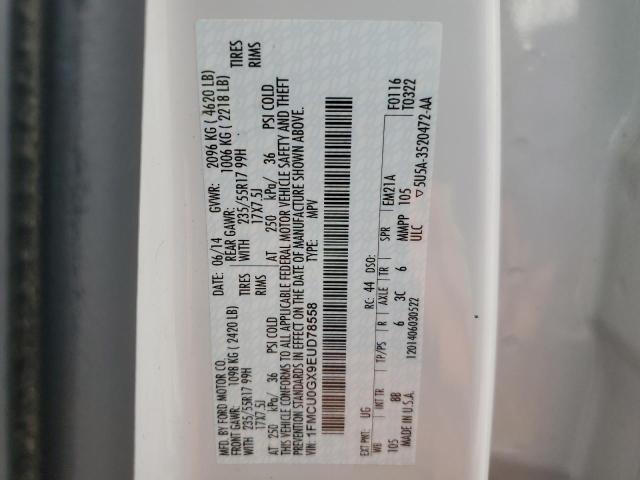 2014 FORD ESCAPE SE - 1FMCU0GX9EUD78558