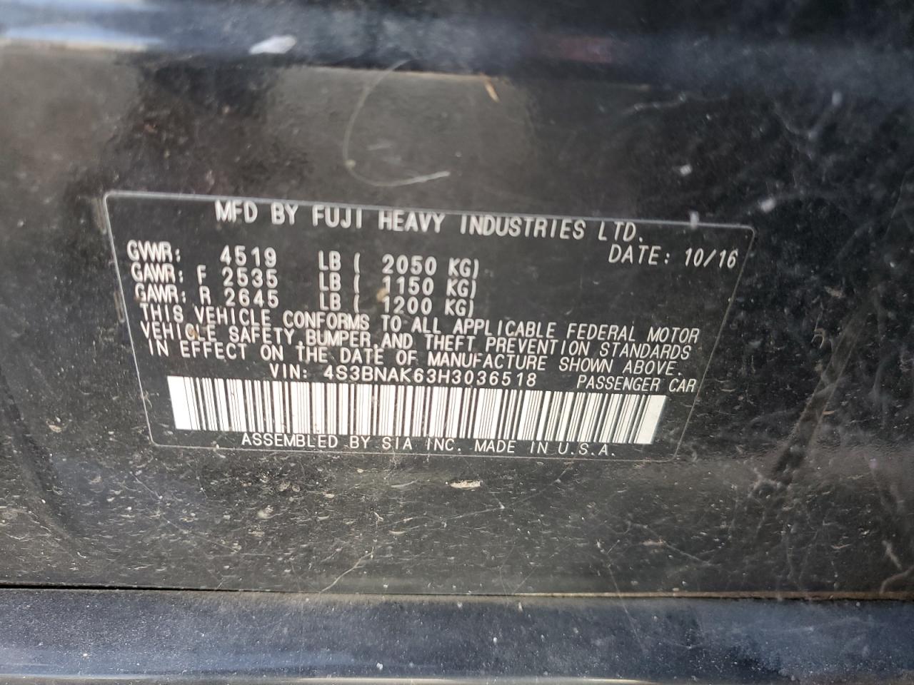 SUBARU LEGACY 2.5I LIMITED