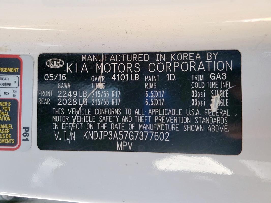2016 KIA SOUL + - KNDJP3A57G7377602