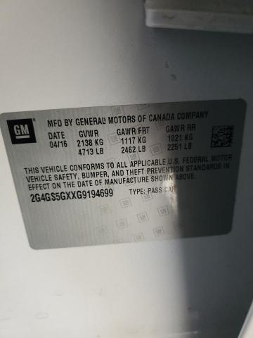 2016 BUICK REGAL PREM 2G4GS5GXXG9194699