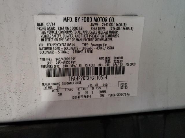 2015 FORD TAURUS SHO #3291230959