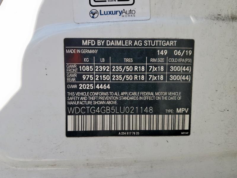 2020 MERCEDES-BENZ GLA 250 4M - WDCTG4GB5LU021148