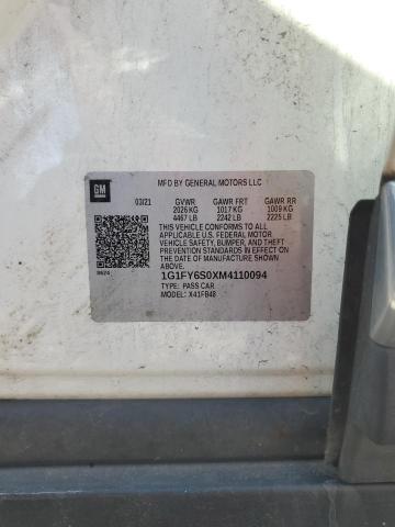 2021 CHEVROLET BOLT EV LT #3278788709