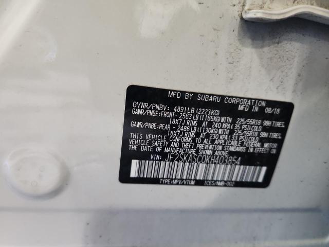 2019 SUBARU FORESTER L - JF2SKASC0KH403854