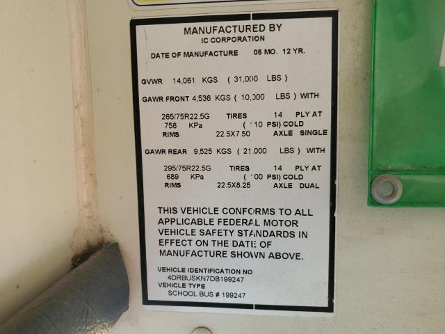 2013 IC CORPORATION CE SERIES SCHOOL #3280385952