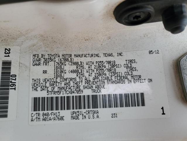 2012 TOYOTA TUNDRA DOUBLE CAB SR5 #3291290444