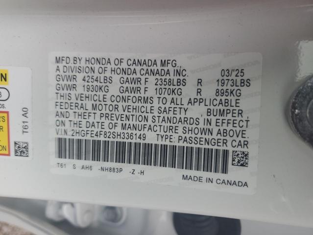 2025 HONDA CIVIC SPOR - 2HGFE4F82SH336149