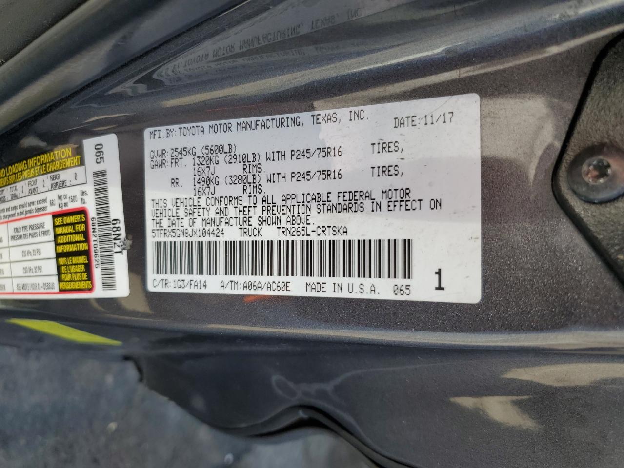 TOYOTA TACOMA ACCESS CAB