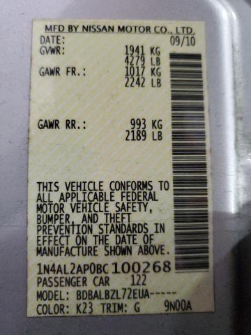 2011 NISSAN ALTIMA BAS #3301820369