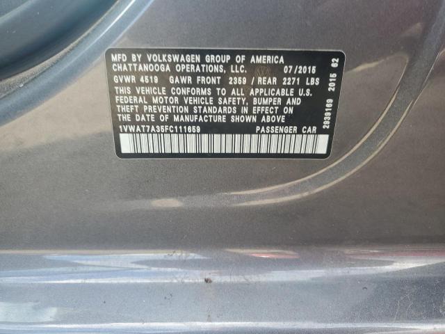 2015 VOLKSWAGEN PASSAT S - 1VWAT7A35FC111659