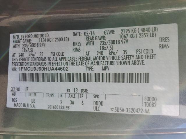 2017 FORD ESCAPE TIT 1FMCU9J90HUA44602