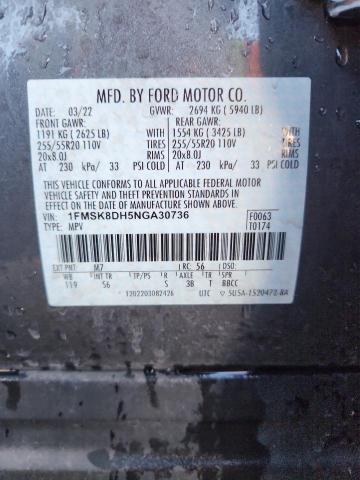 2022 FORD EXPLORER X - 1FMSK8DH5NGA30736