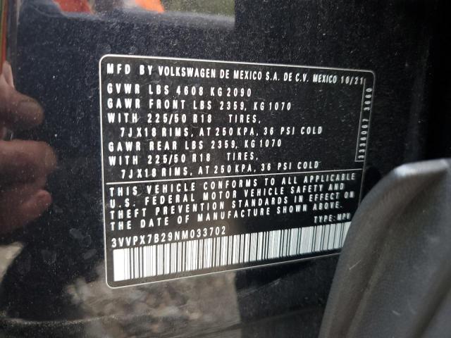 2022 VOLKSWAGEN TAOS SE IQ 3VVPX7B29NM033702