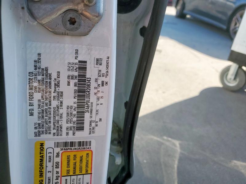 2016 FORD FUSION SE - 3FA6P0LUXGR208343