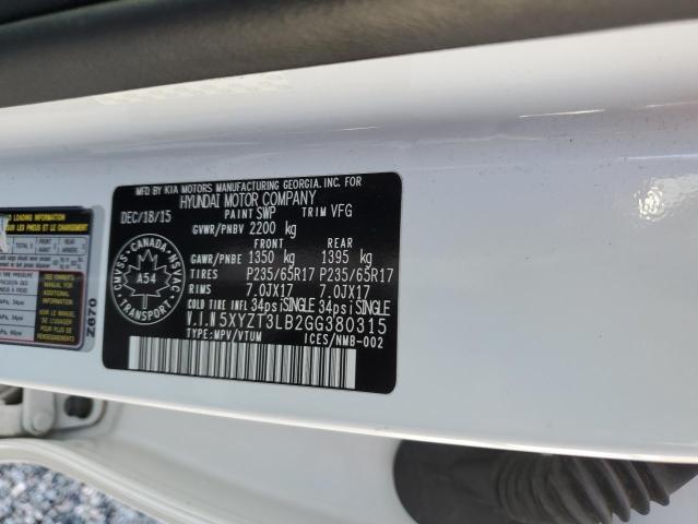 2016 HYUNDAI SANTA FE S 5XYZT3LB2GG380315