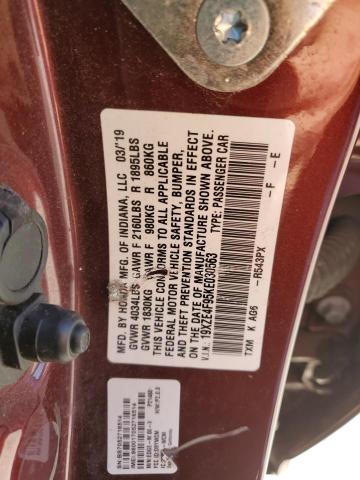 2019 HONDA INSIGHT TO 19XZE4F95KE030563