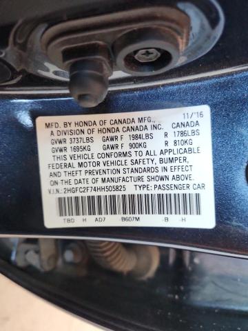 2017 HONDA CIVIC EX - 2HGFC2F74HH505825